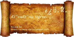 Örmény Ugron névjegykártya